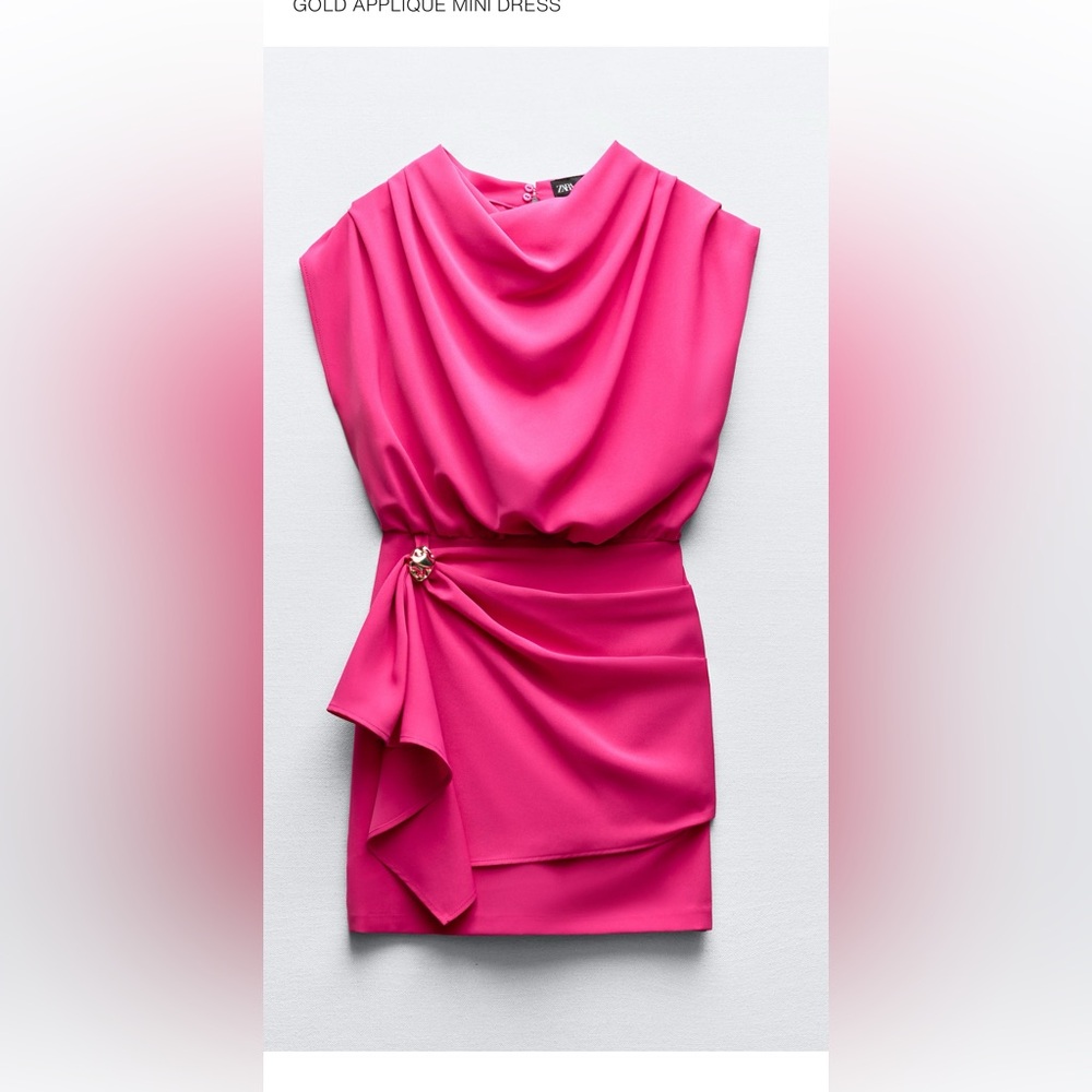 Zara Pink Draped Women’s Dress